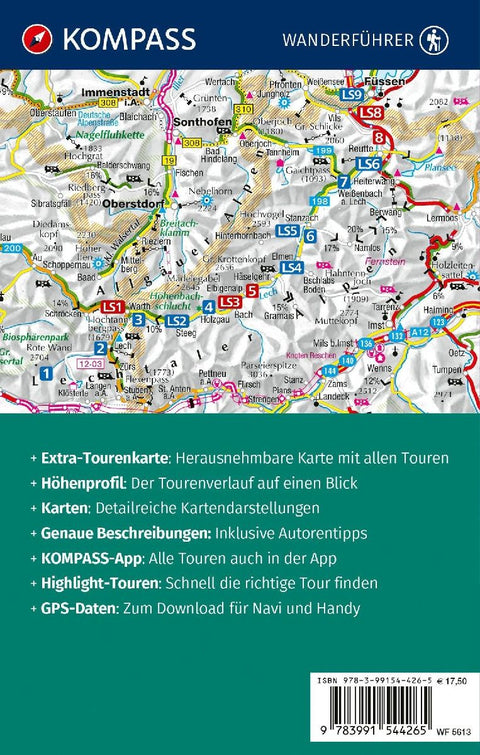 KOMPASS Wanderführer Lechweg mit Lechschleifen, 16 Touren und Etappen mit Extra-Tourenkarte
