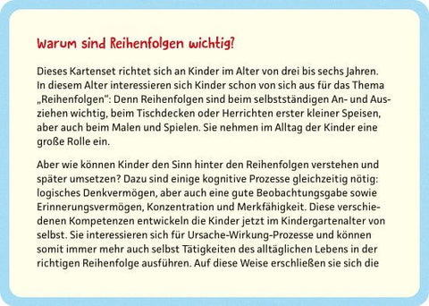 Das kann ich schon - Reihenfolgen erkennen
