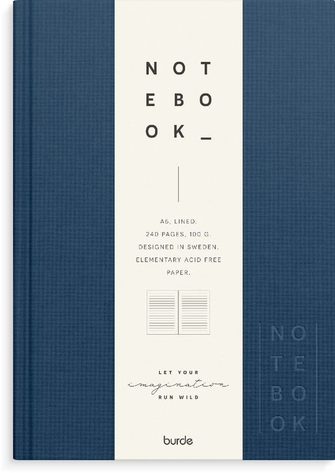 Burde Notizbuch Textil dunkelblau liniert A5