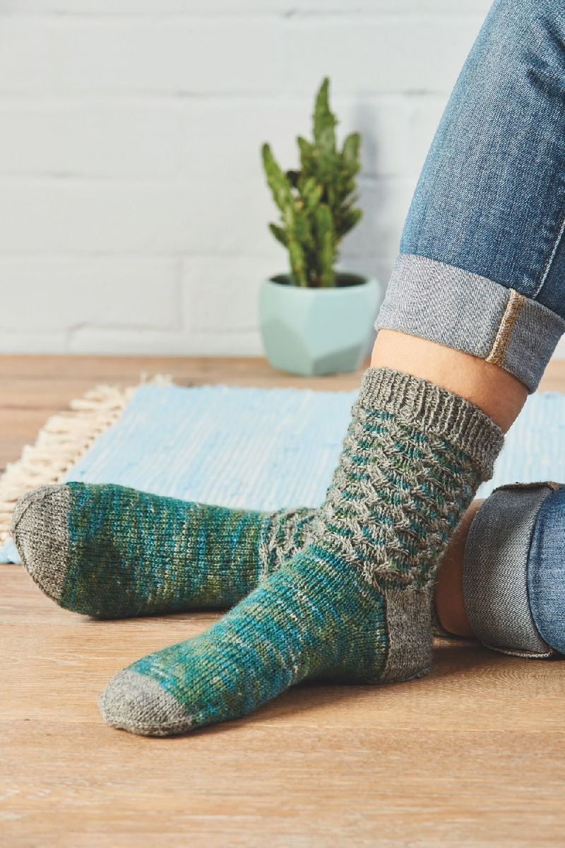 Socken mit Hebemaschen (Innenansicht)
