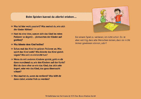 30 Gefühlekarten für Kinder