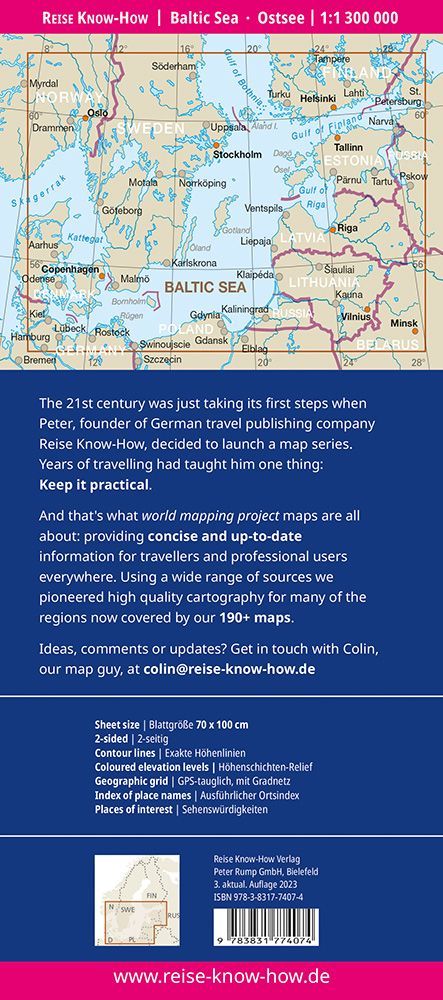Reise Know-How Landkarte Ostsee / Baltic Sea (1:1.300.000)