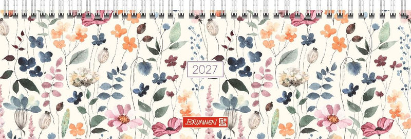 BRUNNEN 1077115017 Querterminbuch Mod. 771 2027 "Watercolour" 326×102 mm, Karton