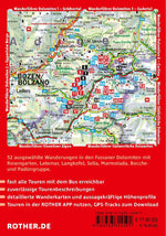 ROTHER Wanderführer Dolomiten - Fassatal. 52 Touren - mit Rosengarten, Langkofel, Sella und Marmolada (Rückseite)