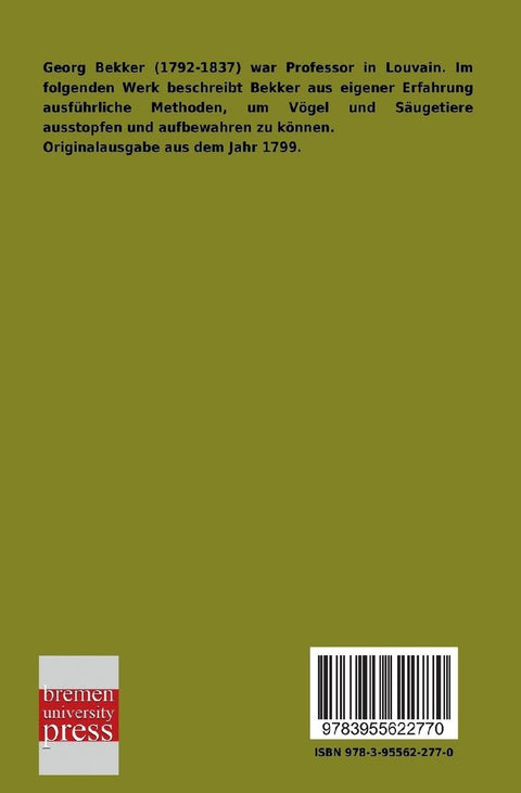 Anleitung zum Ausstopfen der Vögel und Säugetiere