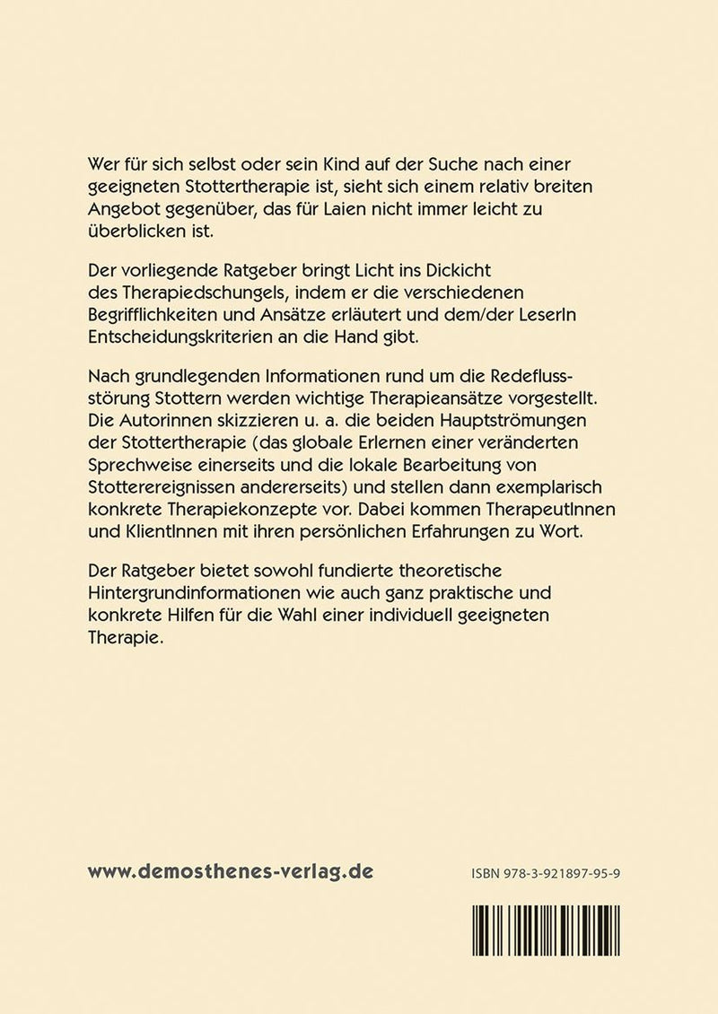 Stottern therapieren (Rückseite)
