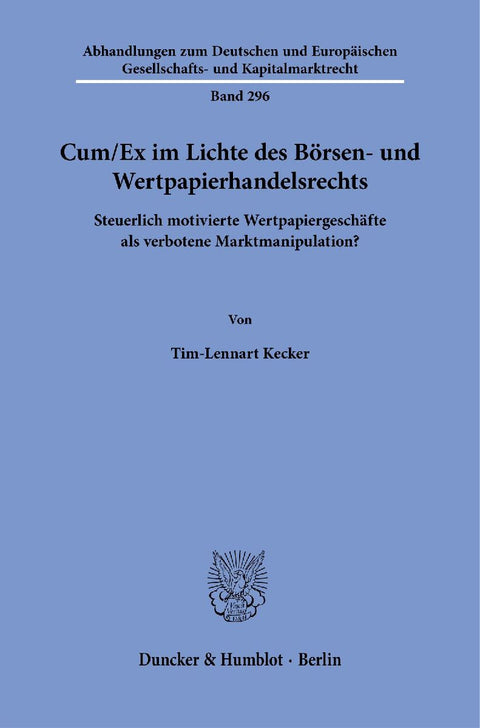 Cum-Ex im Lichte des Börsen- und Wertpapierhandelsrechts