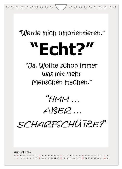 Sprüchekalender. Witziges fürs Büro (Wandkalender 2026 DIN A4 hoch), CALVENDO Monatskalender