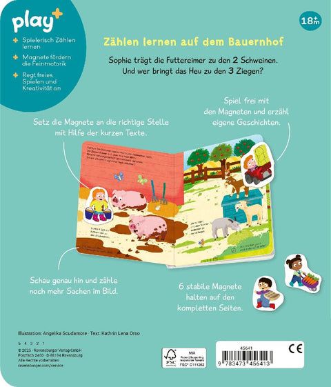 Play+ Mein Spiel mit-Magnetbuch Komm, wir lernen Zählen - ab 18 Monate