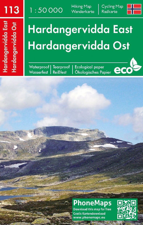 Hardangervidda Ost, Wander - Radkarte 1 : 50 000