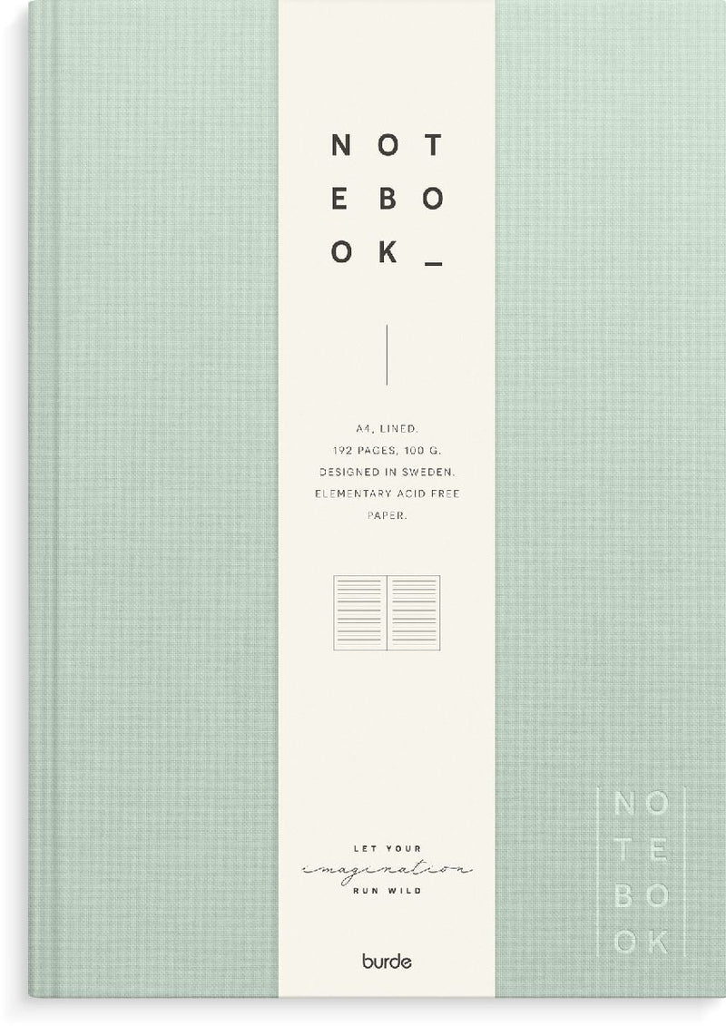 Burde Notizbuch Textil grün liniert A4