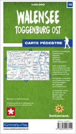 Walensee - Toggenburg Ost 15 Wanderkarte 1:40 000 matt laminiert