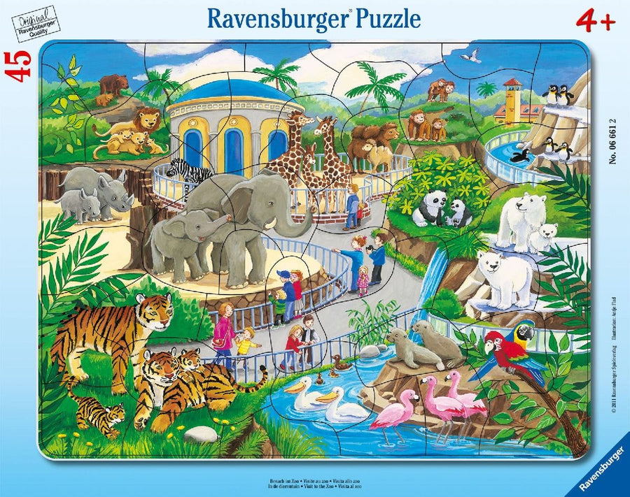 Besuch im Zoo. Rahmenpuzzle