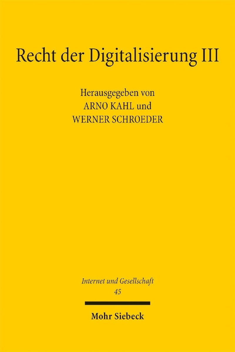 Recht der Digitalisierung III