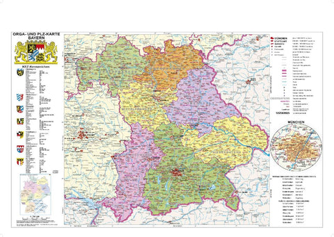 Bayern politisch mit Postleitzahlen