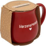 GRUSS & CO Tasse bauchig graviert "Herzensmensch"