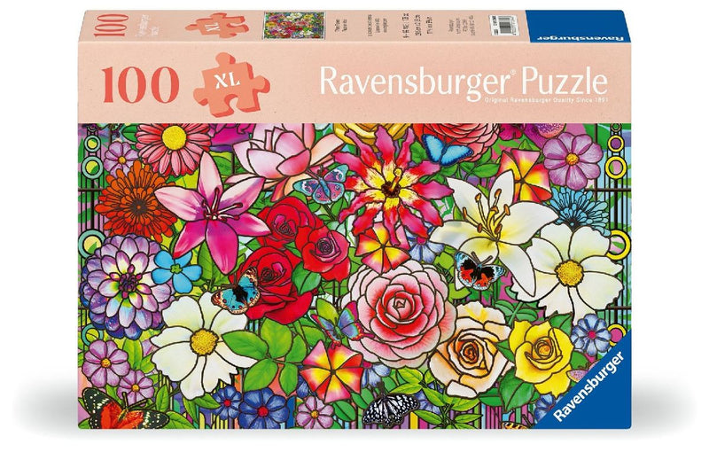 Erwachsenenpuzzle 100 XL-Teile - Blumenfenster