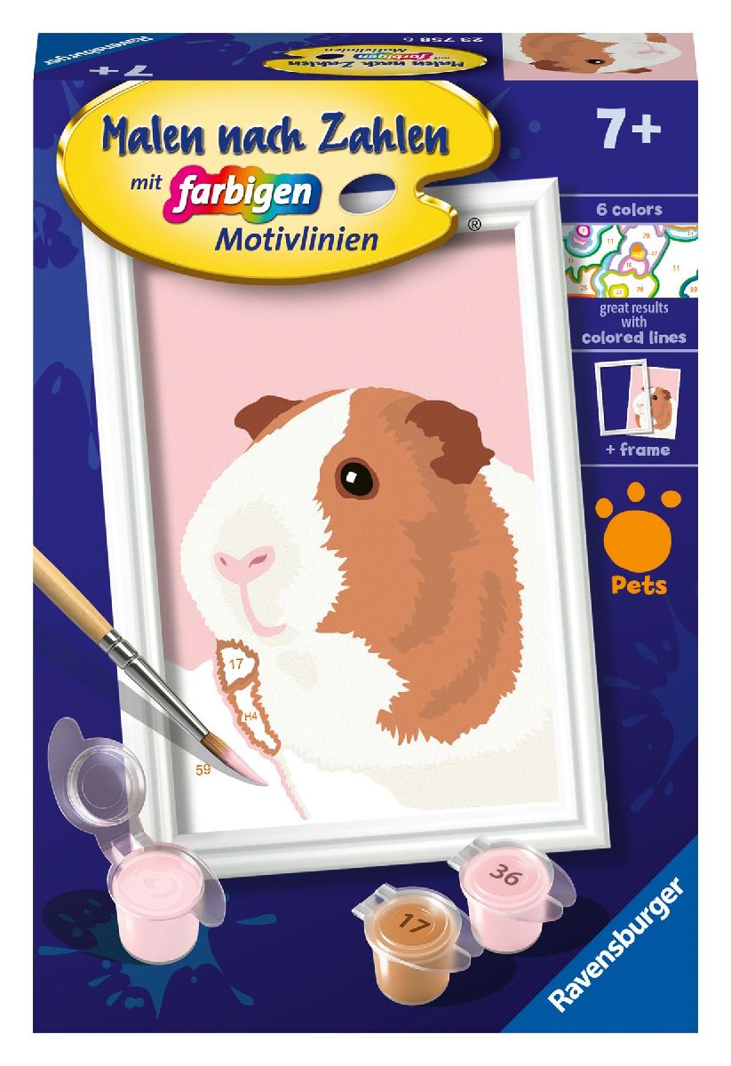 CreArt, Malen nach Zahlen Kinder - Niedliches Meerschweinchen