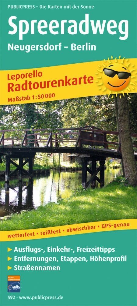 Radwanderkarte Spreeradweg 1 : 50 000