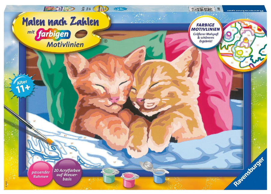 Ravensburger Malen nach Zahlen 28986 - Verschmuste Kätzchen - Kinder ab 11 Jahren