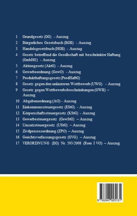 Wirtschafts- und Steuergesetze