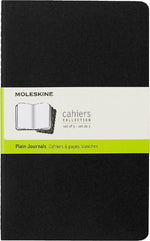 Moleskine Cahier, L/A5, 3er Set, Blanko, Kartoneinband, Schwarz