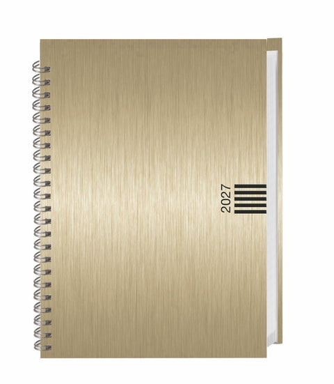 Wochen-Cheftimer A5, Alu gold 2027