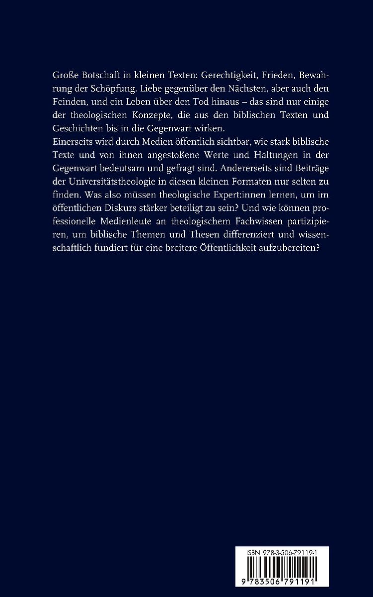 Große Botschaft in kleinen Texten (Rückseite)