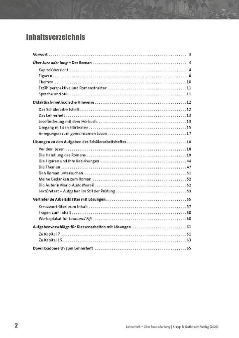 Über kurz oder lang - Marie-Aude Murail - Lehrerheft (BaWü 2027)
