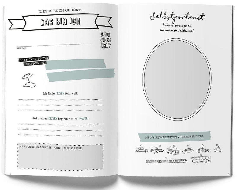 GuideMe Reisetagebuch Travel Memories "Mein Jahr" (Innenansicht)