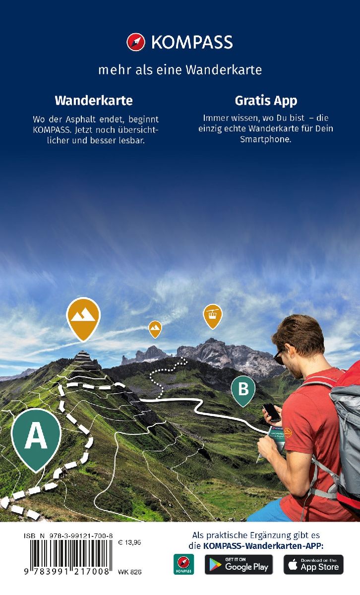 KOMPASS Wanderkarten-Set 826 Pfalz, Naturpark Pfälzerwald (2 Karten) 1:50.000 (Rückseite)