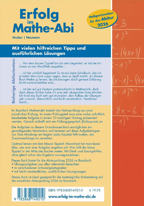 Erfolg im Mathe-Abi 2026 Grundwissen Basisfach Baden-Württemberg