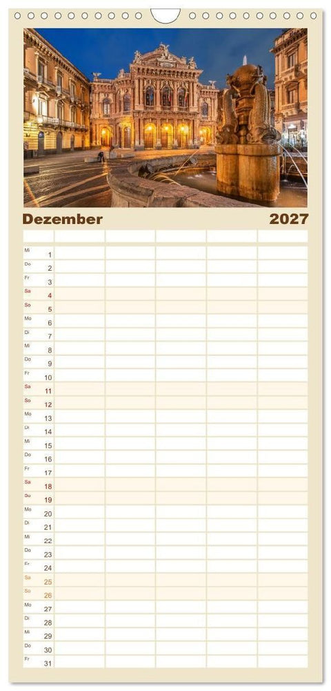 Familienplaner 2027 - Schönes Sizilien: die Sonneninsel Italiens mit 5 Spalten (Wandkalender, 21 x 45 cm) CALVENDO