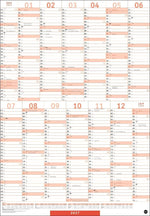 Mega-Posterplaner, rot 2027