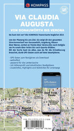 KOMPASS Fahrrad-Tourenkarte Via Claudia Augusta - von Donauwörth bis Verona 1:50.000 (Rückseite)