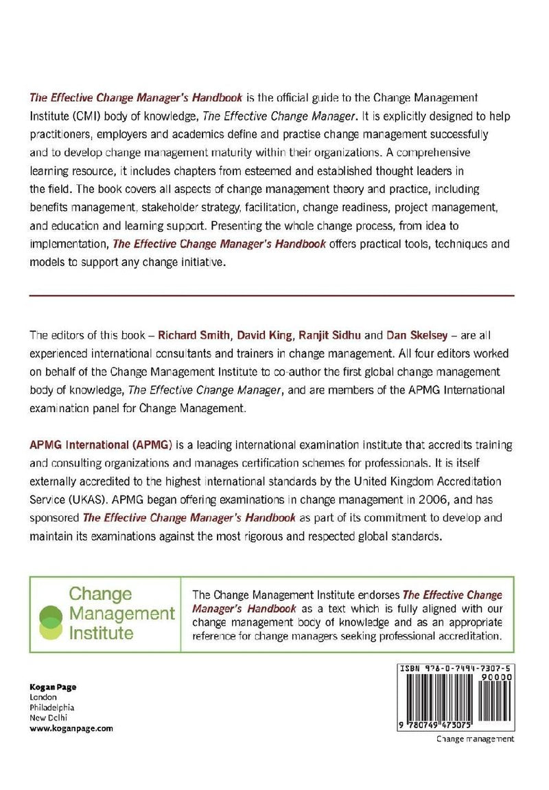 The Effective Change Manager's Handbook (Rückseite)