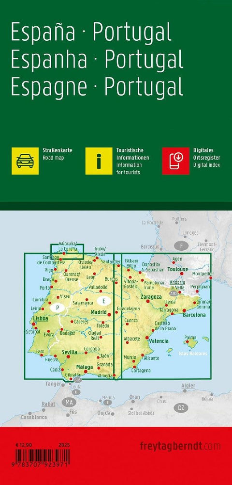 freytag & berndt Straßenkarte Spanien - Portugal 1:700.000