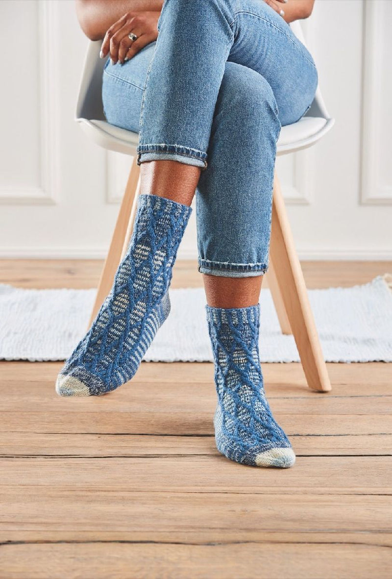 Socken mit Hebemaschen (Innenansicht)
