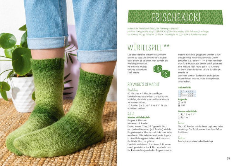 Woolly Hugs Socken stricken mit Super-Ferse (Innenansicht)