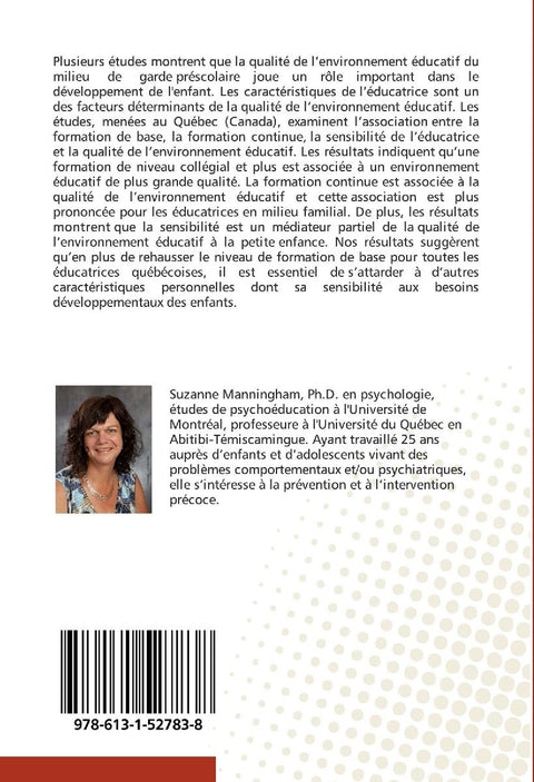 Qualité de l'environnement éducatif des services de garde préscolaires