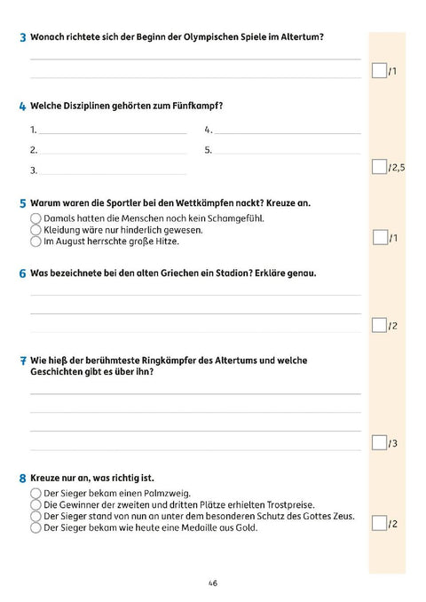 Übungsheft mit Lesetests in Deutsch 4. Klasse