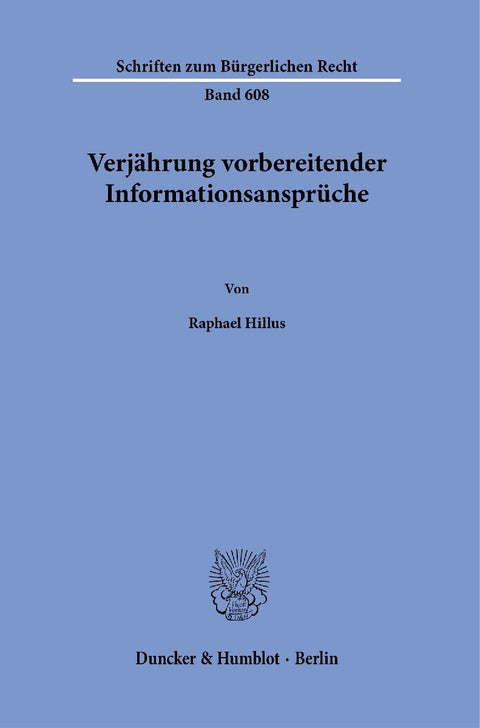 Verjährung vorbereitender Informationsansprüche