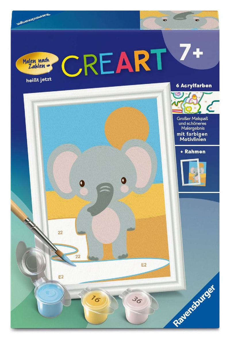 CreArt, Malen nach Zahlen Kinder - Süßer Elefant