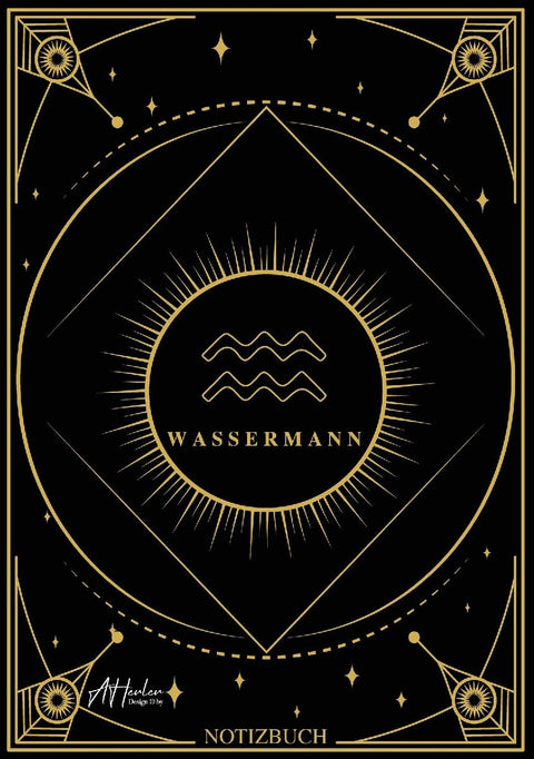 Edles Notizbuch Sternzeichen Wassermann | Designed by Alfred Herler