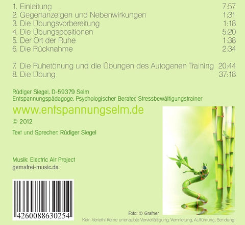 Autogenes Training mit Entspannungsmusik inkl. persönlicher Entspannungsberatung