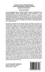Fuzzy Logic Foundations and Industrial Applications (Rückseite)