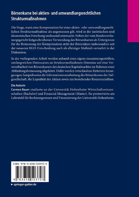 Börsenkurse bei aktien- und umwandlungsrechtlichen Strukturmaßnahmen