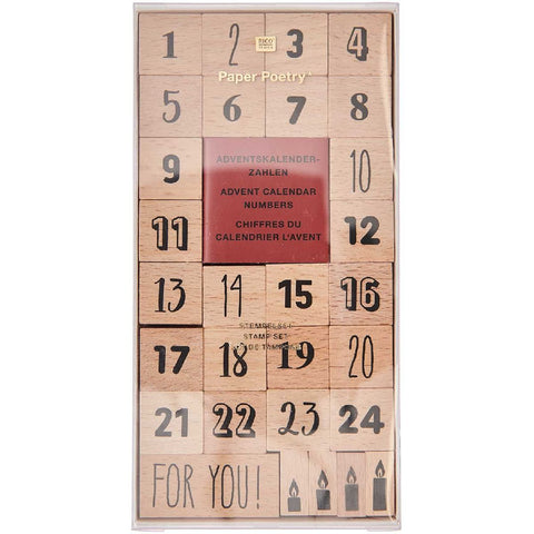 Stempelset Adventskalenderzahlen FSC 100% 29 Stk