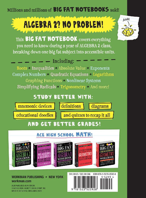 Everything You Need to Ace Algebra 2 in One Big Fat Notebook
