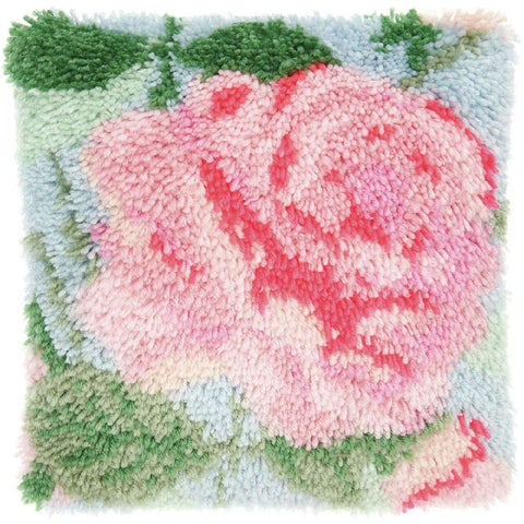 Rico Hooki Hooki, Knüpfset, Kissen Rose, 40x40cm